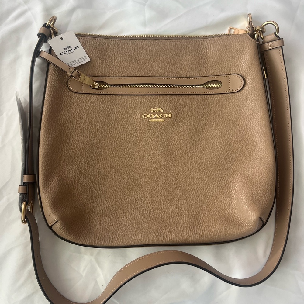 Coach Beige Leather Shoulder Bag